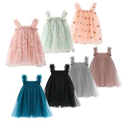Baby Girls Floral Dress Princess Summer Clothes Sleeveless Tutu Skirt Casual Kid