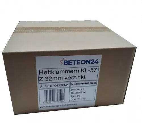 Heftklammern Z 32 CNKHA 32mm verzinkt Prebena Z Haubold KG 732 KL-57 (1Box=14,3