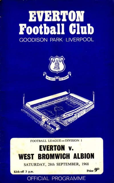 EVERTON v WEST BROMWICH ALBION 1968/69 DIVISION 1 (inc.FLR)