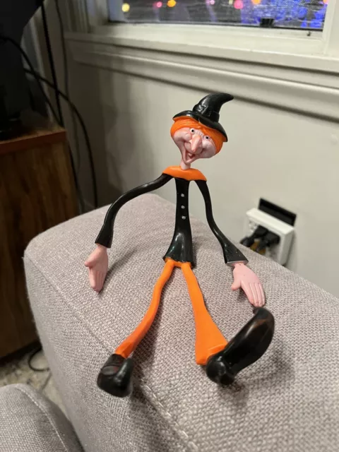 Vintage Toy Bendable Bendy Figure Witch Halloween 'Fun World' Made In Hong Kong