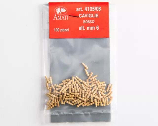 Caviglie in legno bosso 6 mm (100 pz) AM4105-06 - amati modellismo