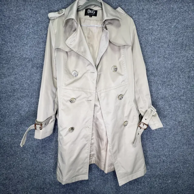 Dolce & Gabbana Vintage Women's Beige Belted Trench Coat Jacket size L  Italy