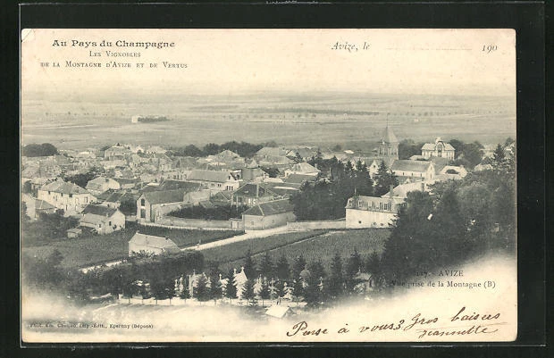 CPA Avize, Vue prise de la Montagne 1903