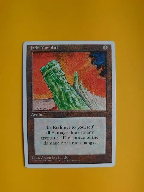 Jade Monolith  5th Edition Artifact   Magic the Gathering Card. Old Vintage