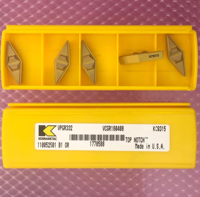 5pc  KENNAMETAL   VCGR 110408     VPGR 332  Carbide Inserts; KC9315🎯Machinist