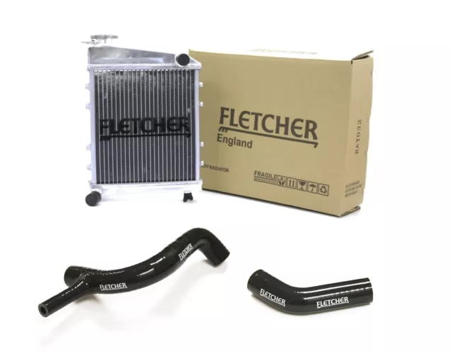 FLETCHER RADIATOR CLASSIC MINI 850cc 998cc WITH TOP & BOTTOM HOSES BLACK Y3268