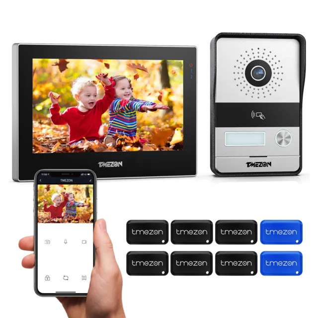 TMEZON 2 Draht WLAN Video Türsprechanlage Gegensprechanlage 7'' Touchscreen 2MP