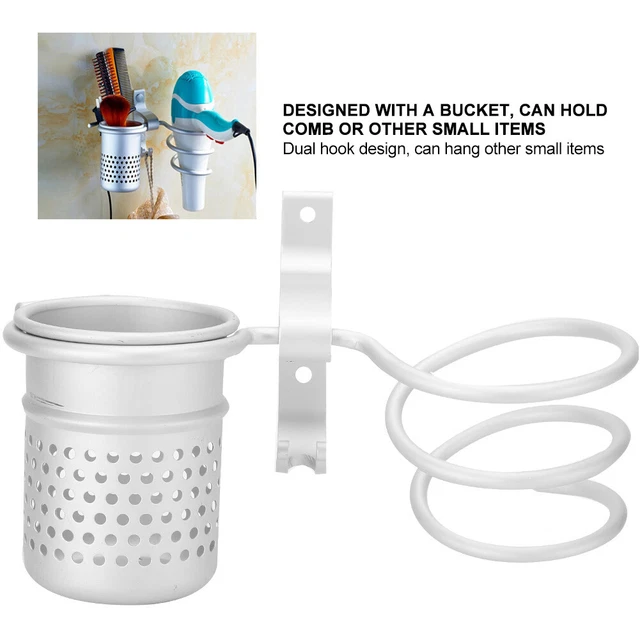 (MattE C7)Bathroom Hair Dryer Holder Stand Wall Mounted Organizer ECA