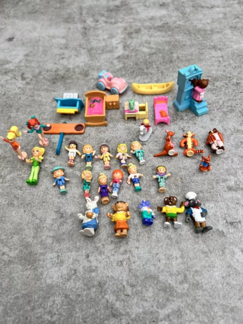 Large Vintage Polly Pocket Figure Bundle 16 Figures And Accessories