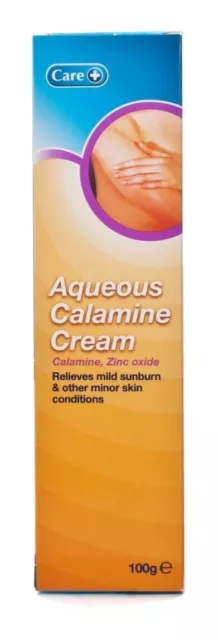 Care Aqueous and Calamine Cream Tube 100g - Relieves Sunburn & Chickenpox Rash
