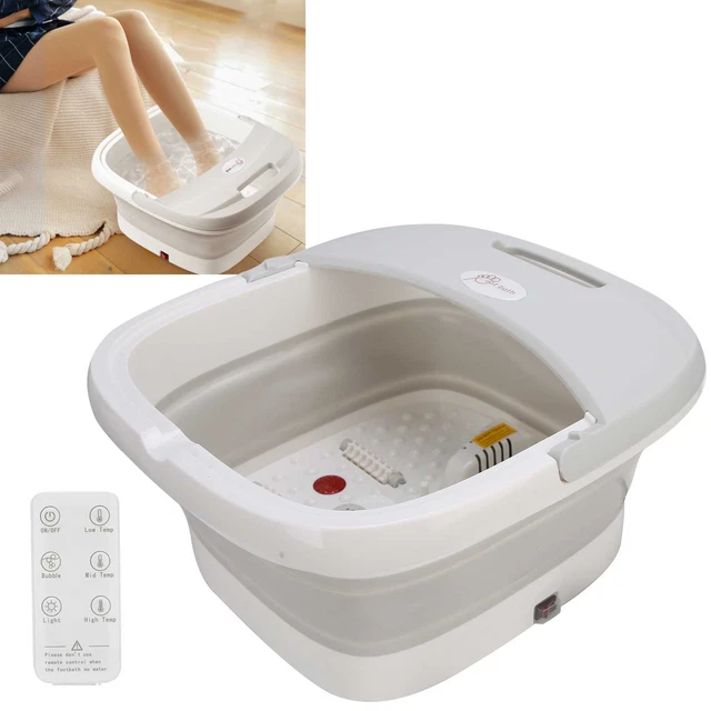 (EU Plug 220V)Wireless Remote Control Folding Foot Spa Bath Massager EMB