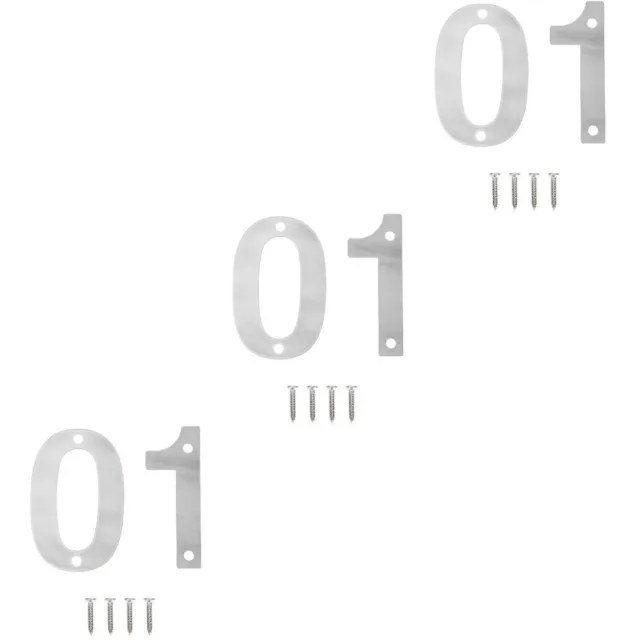 3 set numero cassetta delle lettere in acciaio inox adesivo logo lettere metallo