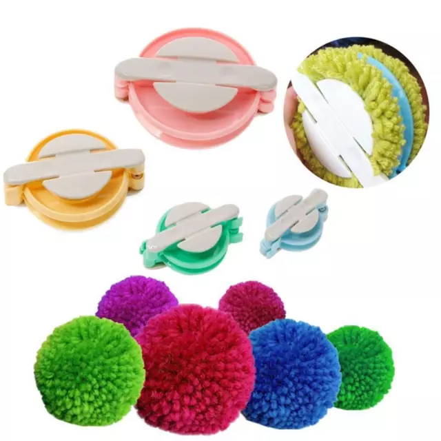 Sizes DIY Pom Pom Knitting Tool Needle Craft Fluff Ball Weaver Pompom Maker Set