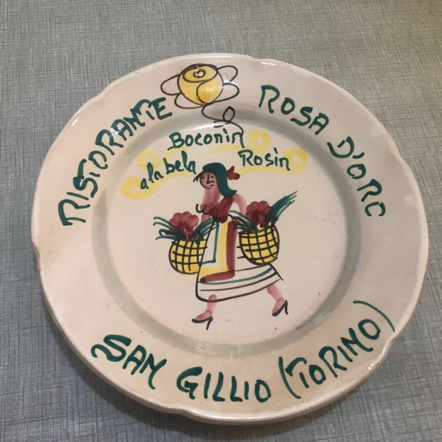 Piatto Ristorante Del Buon Ricordo Rosa D’oro -San Gillio (Torino)