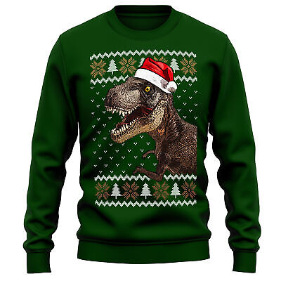 Dinosaur Christmas Sweater T Rex Sweatshirt Her Fair Isle Unisex