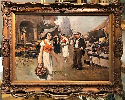 FINE LARGE OIL PAINTING By GUISEPPE PITTO 1857 -1928 Italian School 19th CENTURY