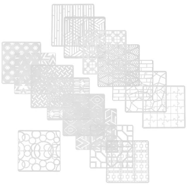16 PCS Géométriques pochoirs pochoirs de peinture creux pochoirs de dessin en 2