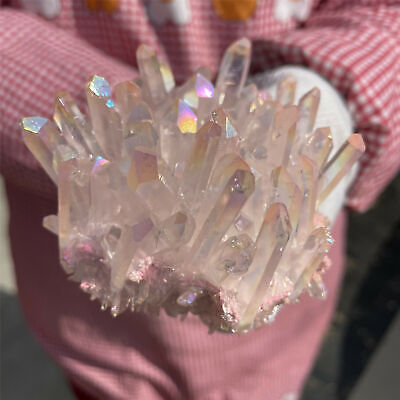 300g+ PINK Rainbow Titanium Quartz cluster specimen quartz healing 1pc