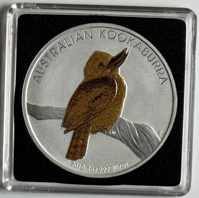 Australien 1 Dollar 2010 Kookaburra, Gilded (2) 1 Oz Silber