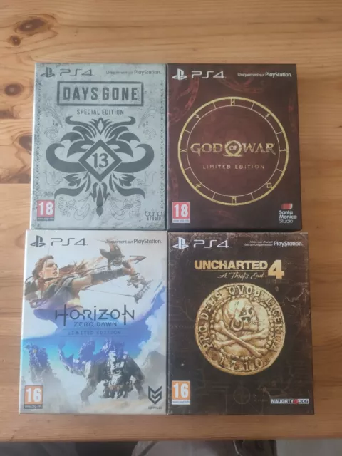 4 Jeux En Édition Limitée (GOW Days Gone Uncharted Horizon) Pour PlayStation 4