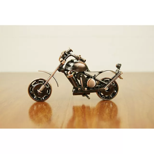 Vintage Iron Motorcycle Model Desktop Ornament Creative Mini Metal Decor Crafts