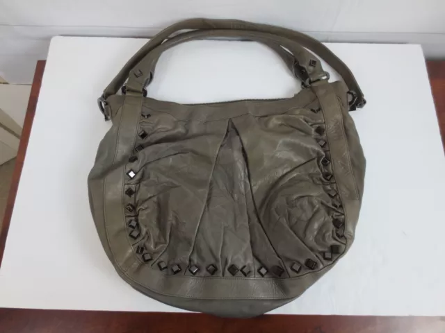 Treesje Shoulder Leather Bag Size Large Gray 17"x 13"x 3" Treesje Shoulder Leather Bag Size Large Gray 17"x 13"x 3"