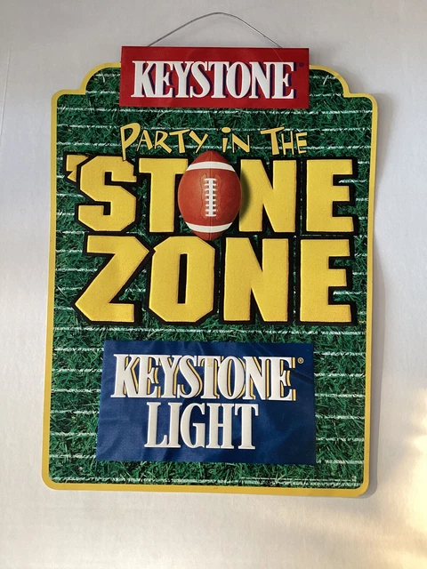 Keystone Light Beer Sign Party In The Stone Zone Tin Embossed