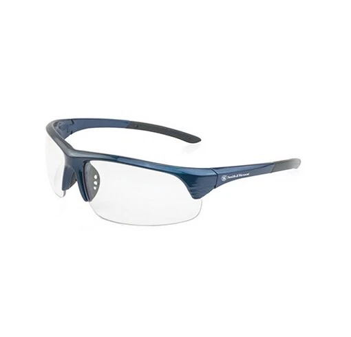 Smith & Wesson 110164 Corporal Shooting Glasses Blue Half Frame w/Clear Lens