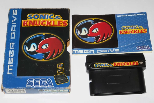 SEGA MEGA DRIVE - Sonic And Knuckles Original Uk Pal Retro Classic Game ...