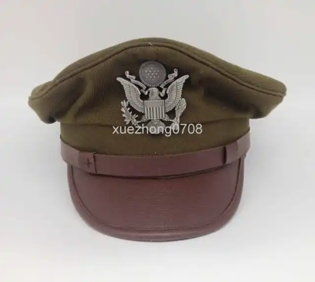 Wwii Us Army Air Corps Force Military Hat Officer Wide Brim Hat Cap Size Xl 2