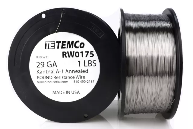 Fil TEMCo Kanthal A1 jauge 29 1 lb (3226 pi) résistance AWG A-1 ga