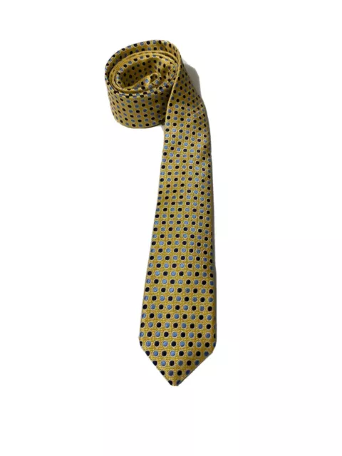 Michael Kors Boy Dot Woven Silk Tie Yellow 4659