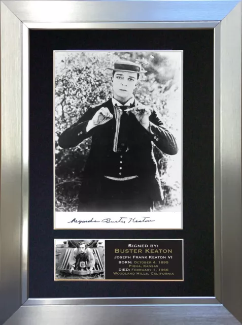 BUSTER KEATON Signed Mounted Reproduction Autograph Photo Prints A4 20 2