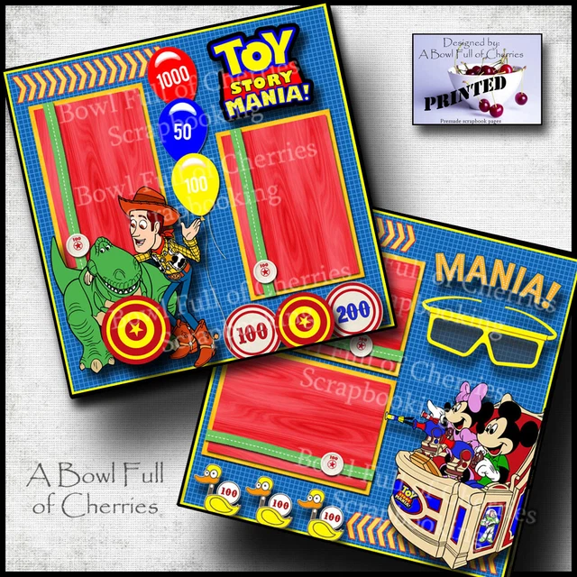 Disney TOY STORY MANIA ~ 2 premade scrapbook pages layout printed BY CHERRY 0241