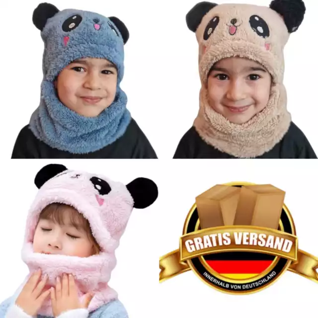 1-3er Paquet Enfants Bonnet Hiver Avec Écharpe Chapeau Cagoule 2-6 Années