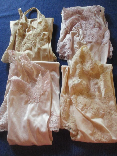 Combinaison Vintage Dentelle Crème – Taille 56 – Fond De Robe Nylon