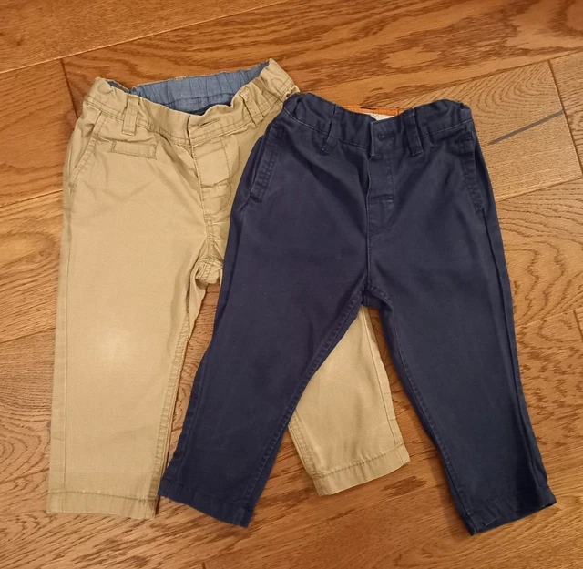 Baby Boys Trouser Bundle, 6-9 Months, H&M - used, Navy, beige