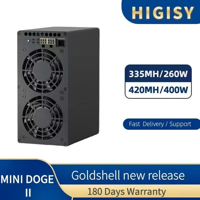 New Goldshell mini doge II 420MHS  LTC DOGE coin Miner with psu  mini doge miner