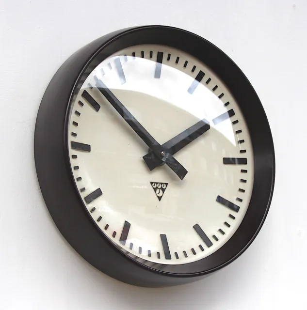 CZECH 1970s Vintage Wall Clock Eastern Bloc Midcentury Retro Industrial Factory 3