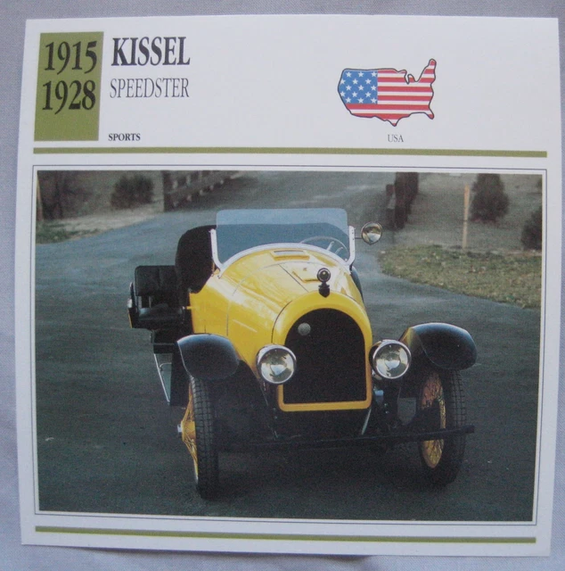 KISSEL SPEEDSTER COLLECTORS Classic Cars Card EUR 4,02 PicClick DE