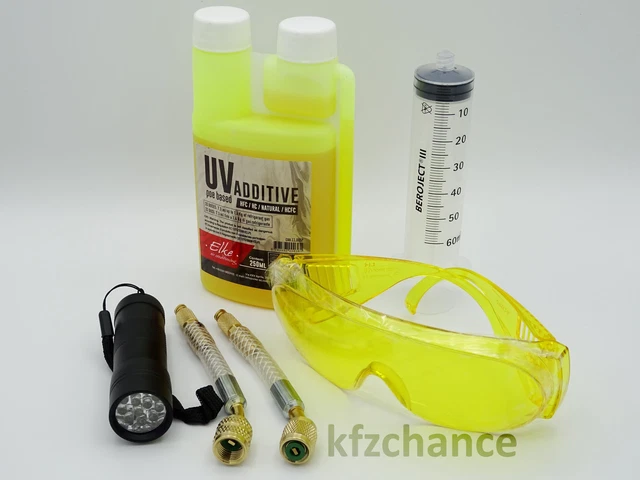 Kit traçage et détection de fuites liquide fluorescent incolore - PACK ESSENTIEL UV MAX BLUE