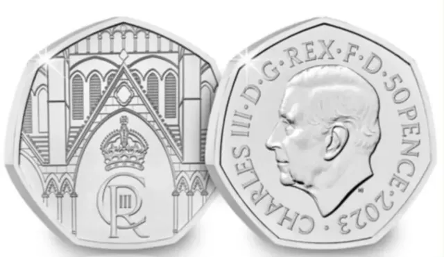 50p KING CHARLES III CORONATION COIN, 2023 50 PENCE COIN UNCIRCULATED