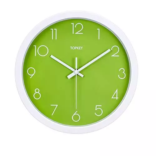 Topkey - Orologio da parete da 30,5 cm, silenzioso, moderno, per (a6c)