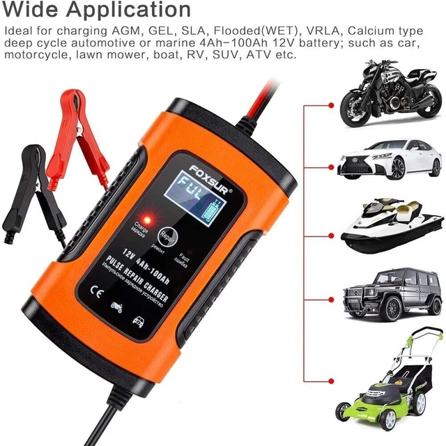 Chargeur de Batterie 12V Automatique Intelligent pour Auto Moto Voiture 3