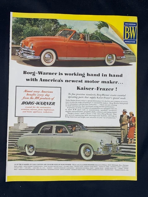 Magazine Ad* - 1949 - BORG-WARNER - Kaiser-Frazier