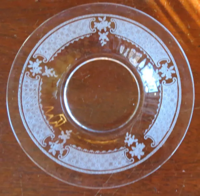 Fostoria #266 Etched Washington Clear 6 1/8” Fingerbowl Underplate(s)