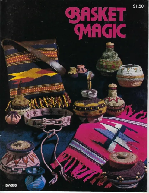 Libro de instrucciones de proyecto artesanal vintage con patrones de tejido de cesta mágica