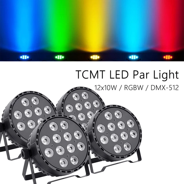 4Pcs 120W RGBWA LED Par Light DMX Stage Par 64 Lighting DJ Club Washer Lights