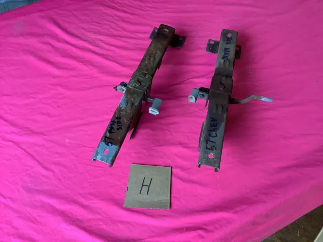 1955, 1956, 1957, Chevrolet 2-Door Bench Seat Tracks. Used Original Pair
