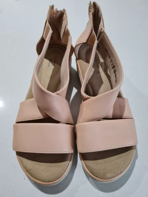 Clarks Nude Leather Blush Jillian Rise Sandals Size 6D EU 39.5